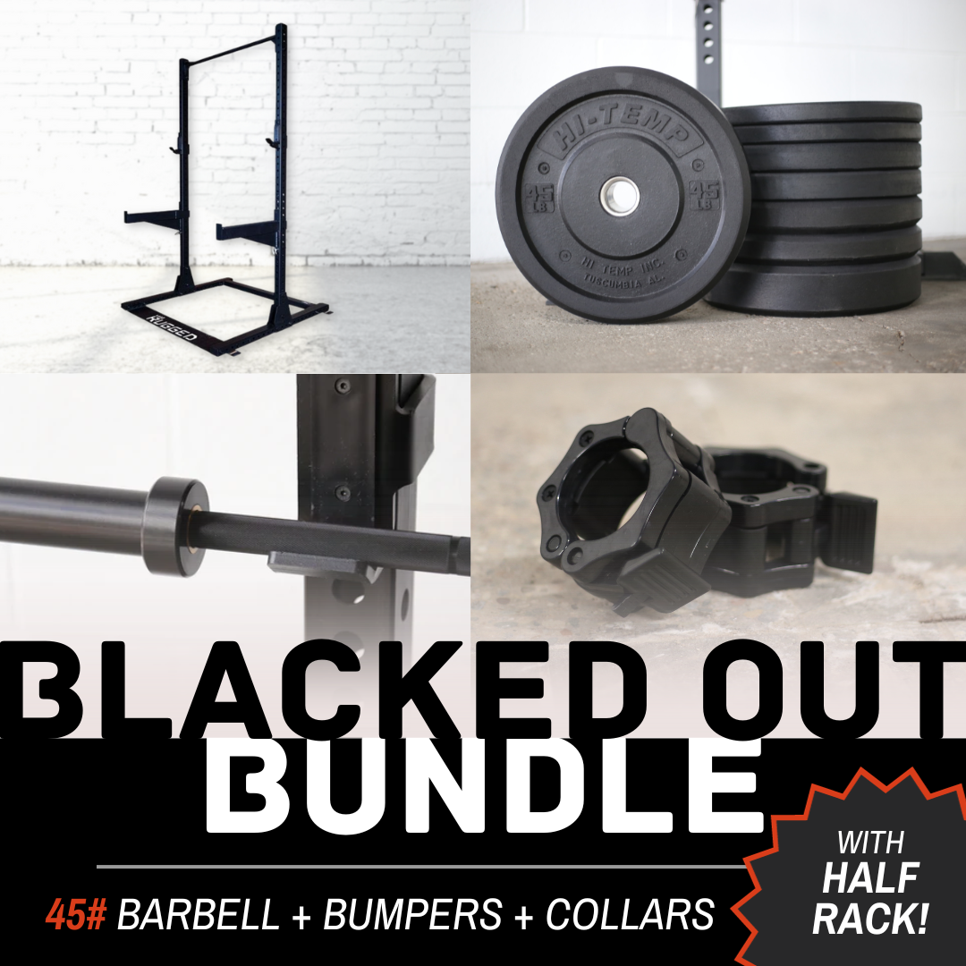 Blacked Out Bundle - 45# with Half Rack – Courage Heavy Equipment